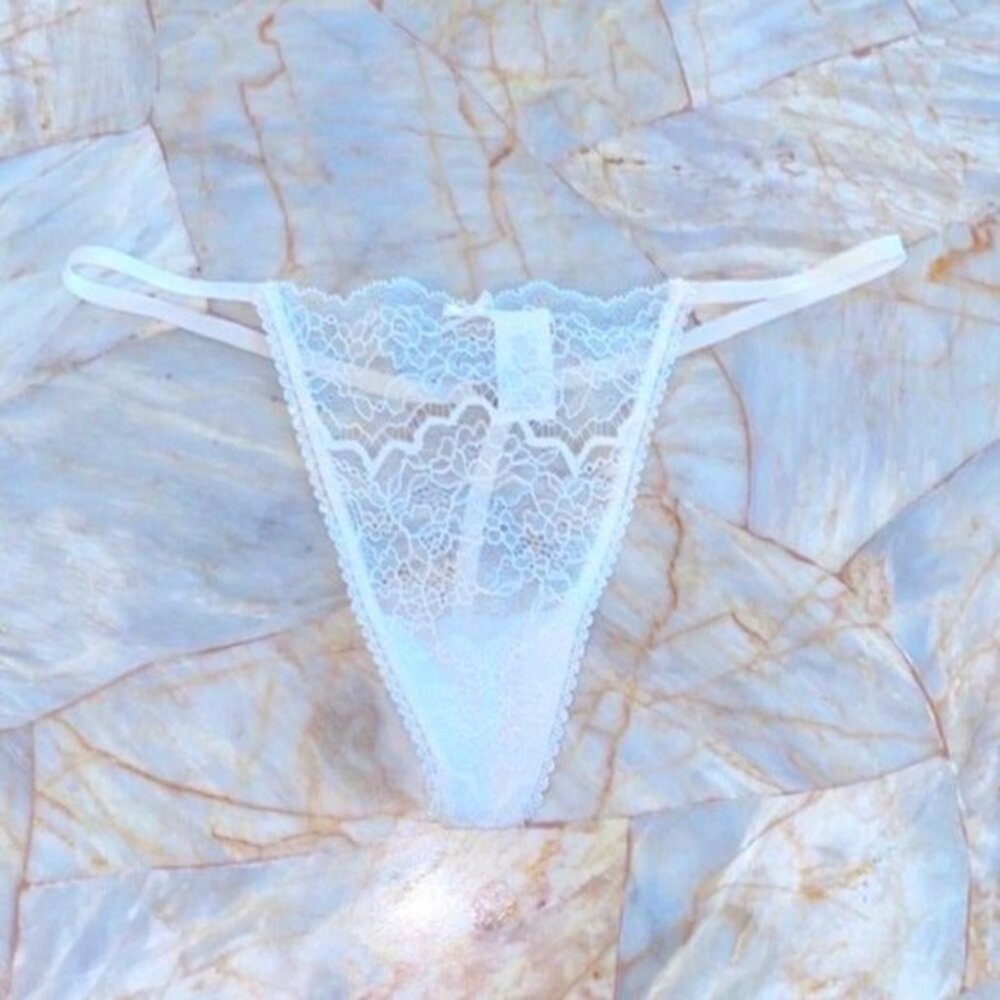 VS Very Sexy White Lace Heartware V-string Heart Panty Thong Underwear New